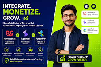 integrate revenuecat, superwall, appsflyer for mobile app growth