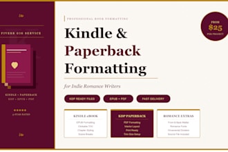 professional kindle and paperback formatting for romance