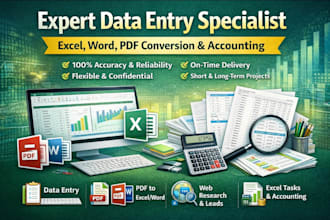 be your data entry operator and typist