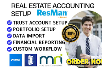 setup real estate accounting crm mri resman entrata re leased brokermint yardi