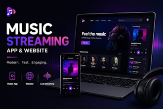 build music streaming app, music streaming website, ai music app like spotify
