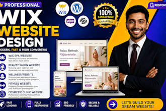 design wix spa website, beauty salon, wellness, fitness, cosmetic clinic website