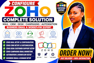 configure zoho mail CRM zoho site zoho desk campaigns automation business email