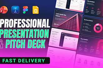design a professional pitch deck and presentation