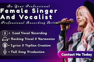 be your female pop singer edm singer pop female singer and vocalist edm vocals