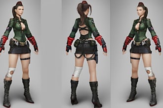 create custom 2d 3d character outfits, anime costumes and game clothing