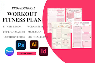 create custom workout fitness plan, ebook manual tracker, training programs
