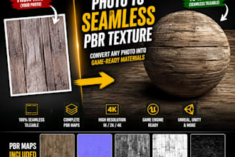 create pbr material from photo, convert photo to seamless texture, wood texture