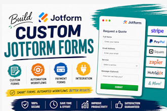 build custom jotform forms, automation, workflows, payment forms and integration