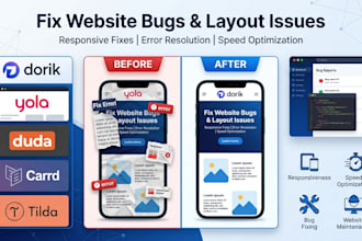fix dorik yola duda carrd tilda website layout issues and bugs errors