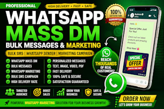 run whatsapp mass dm bulk messages whatsapp marketing and bulk SMS campaign