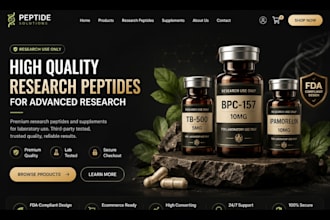 build an fda compliant biotech, research peptide website, supplement website
