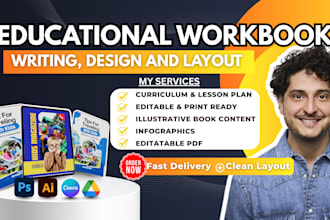 design format educational textbook, workbook, lesson plan and curriculum plan