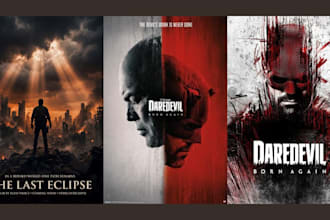 design unique, creative, and stunning movie, film, cinema, and game posters