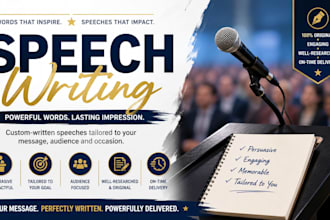 write a powerful speech for business, events, presentations