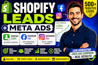 generate shopify leads and  sales setup high converting meta ads campaigns