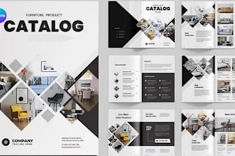 design a modern furniture catalog, product brochure, and lookbook for furniture