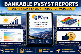 provide pvsyst solar yield simulation and bankable production modeling