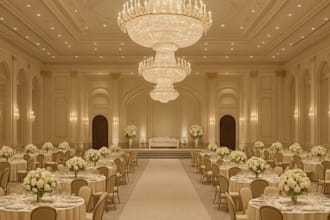 design 3d wedding hall and event venue visualization