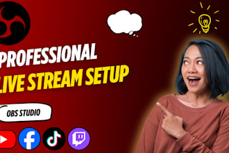 professionally setup, fix and optimize obs, streamlabs, vmix for twitch, youtude