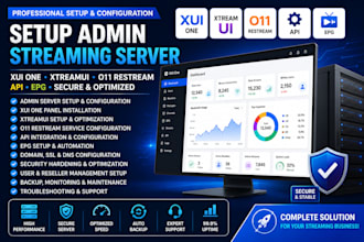 setup admin streaming server, xui one, xtreamui, o11, restream service, API, epg