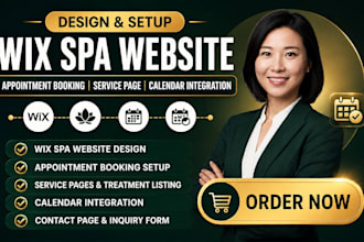 design wix spa website appointment booking service page and calendar integration