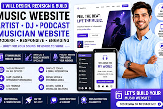 music website, artist website, dj website, podcast website, musician website