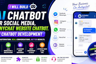 build ai chatbot development for social media, manychat website ai chatbot