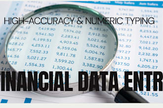 do accurate financial data entry and numeric typing
