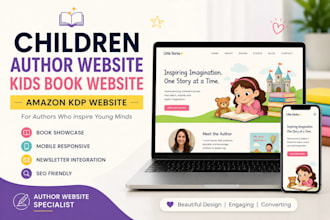 design children author website, kids book website, amazon KDP website