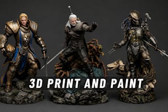 3d print and paint custom action figure resin bust statue miniature diorama stl