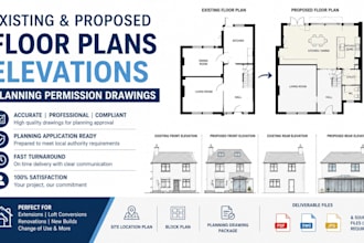 uk planning permission drawings, home extension for building control approval