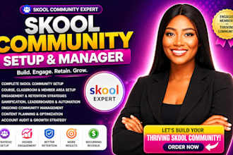 setup skool community, skool online community, skool community manager, skool