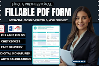 create fillable form, interactive pdf form and convert word to editable pdf form