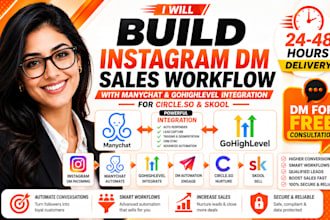 integrate manychat gohighlevel build instagram dm sales workflow circle so skool