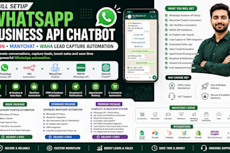 setup whatsapp business api chatbot, n8n, manychat waha lead capture automation