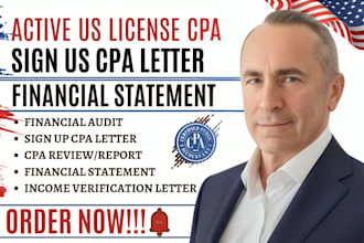 audit, sign and stamp CPA letter, comfort letter and review financial statement
