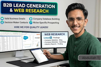 do professional b2b lead generation and web research