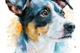draw watercolor pet portrait