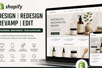 design or redesign german shopify store, revamp shopify website, shopify edit