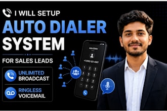 setup auto dialer system for sales leads unlimited broadcast ringless voicemail