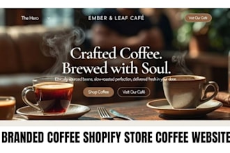 design branded coffee shopify store coffee website private label coffee store