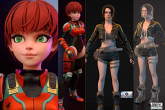 realistic 3d character model stylized 3d game character for unreal or unity game