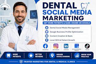 manage social media for medical dentist dental care clinic to rank on google