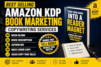 write a best selling book blurb, author bio, book description, amazon kdp