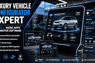 develop automotive showroom software, 360 vehicle configurator, dealership kiosk