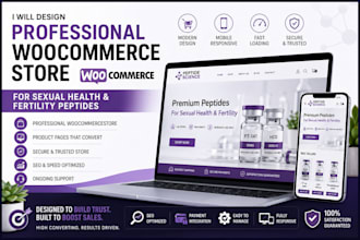design professional woocommerce store for sexual health and fertility peptides