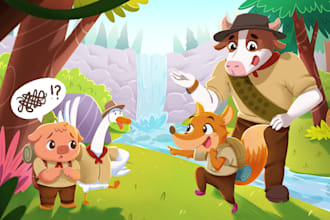 illustrate a whimsical childrens book and book cover