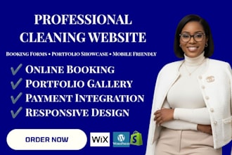 design a commercial cleaning website with jobber booking and quote form