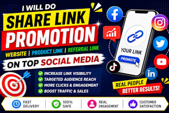 do share link promotion website product link link promotion on top social media